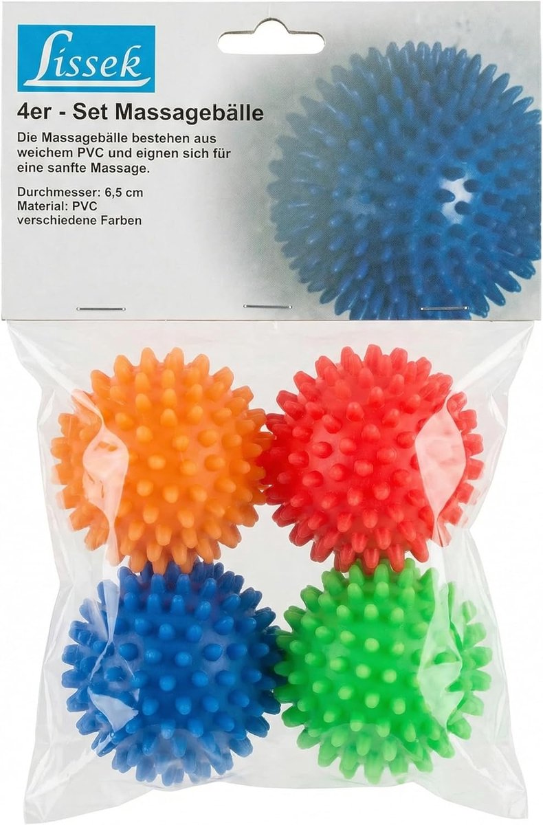 Massageballen set van 4 - 6,5 cm - voor triggerpoints en fascia - zelfmassage voor rug, nek en voeten - ShopVlot
