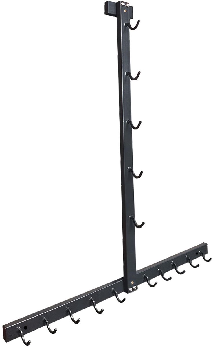 SnelShoppen - KORIKAHM Lat Pulldown Attachments Opbergrek - Wandgemonteerde Lat Pull-Down Bar Organizer met Heavy Duty Haken - Stalen Gym Accessoires