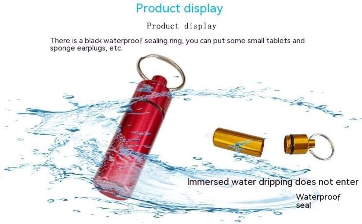 Set van 3 pillendozen, metalen pillendozen, compact met sleutelhanger, waterdicht en ideaal voor reizen en kamperen, handig voor medicatie en vitamines