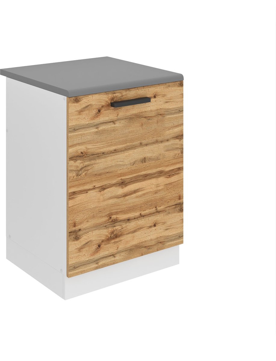 BELINI Spoelbakkast SDZ 60 cm met 1 Deur met Werkblad - Wotan Eiken