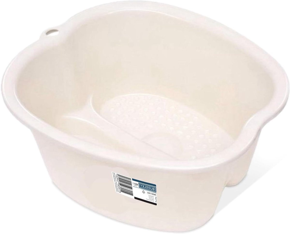 Voetenbad - Voetenkom - Ontspanning thuis - Antislip basis - 38 x 38 x 18 cm - Wit