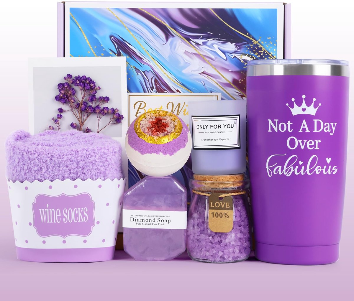 SnelShoppen - Cadeau voor Vrouwen, Verjaardagscadeau met Geurkaars en 590 ml Beker, Uniek Cadeau voor Feestdagen, Moederdag, Kerst, Luxe en Functionee
