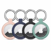 Waterdicht Airtag-sleutelhanger - Airtag Houder - Hoesje Geschikt voor Apple Airtag 1e en 2e Generatie - Voor Hond & Kat Halsband , Fiets - 4 Stuks - Multi Colour