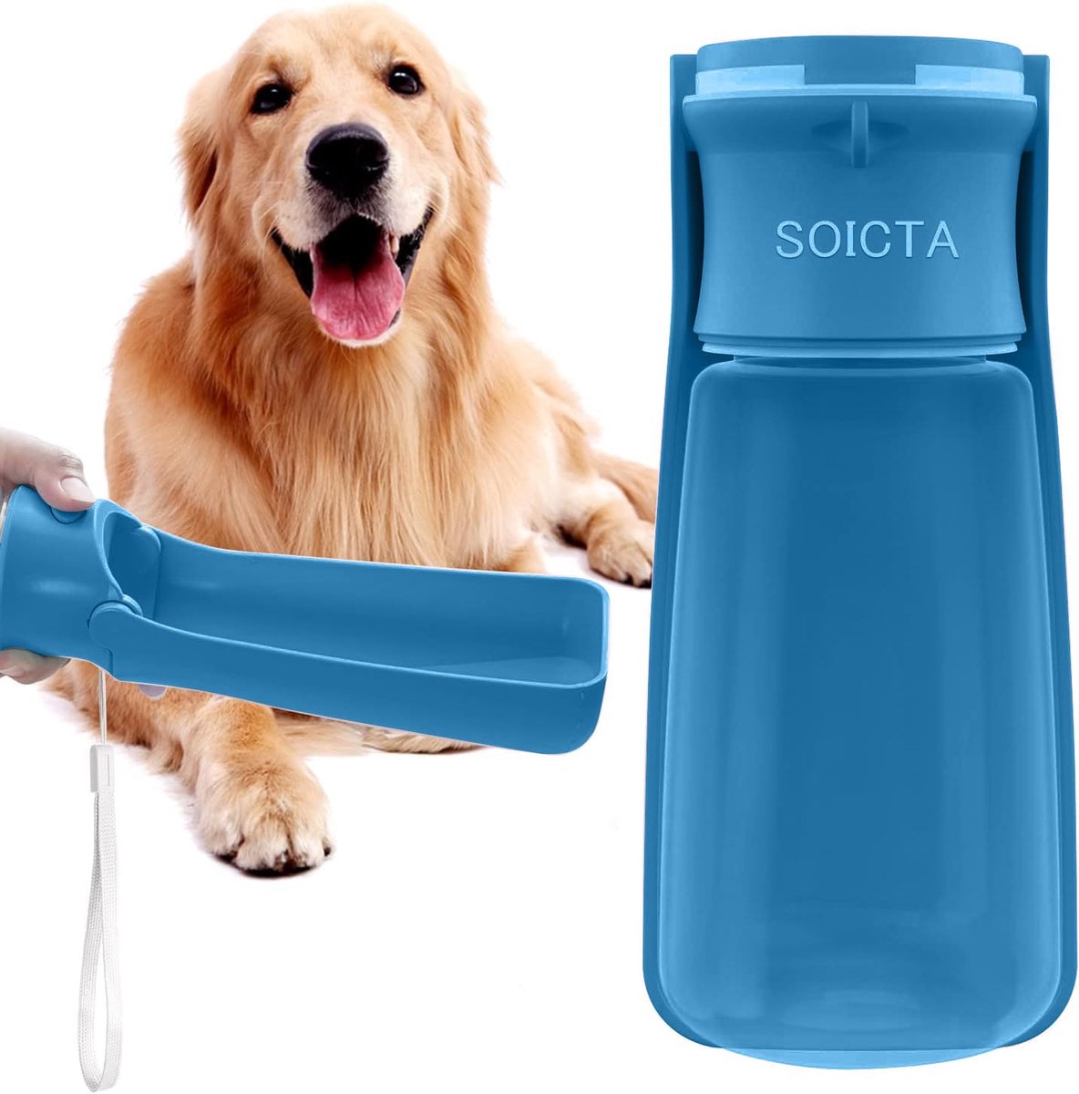 SnelShoppen - Drinkfles voor honden 550 ml of 350 ml - Hondendrinkfles voor onderweg, ideaal voor puppy's, kleine, middelgrote en grote honden, waterf