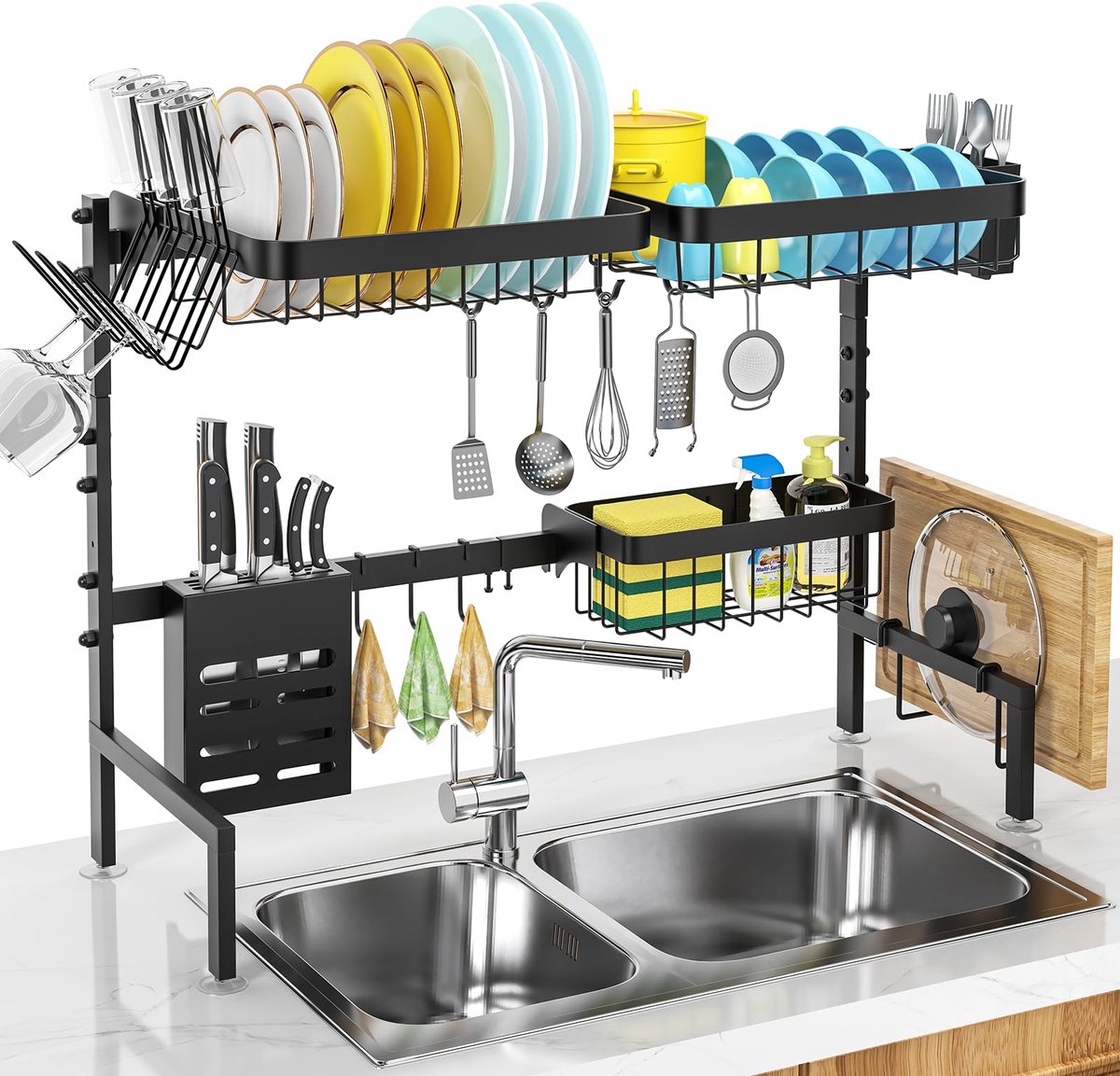 SnelShoppen - Schotel Droogrek 304 RVS - 65cm Keuken Droogrek met Antislip Voetjes, Stevig en Duurzaam, Ideaal voor Huis, Tuin en Camping