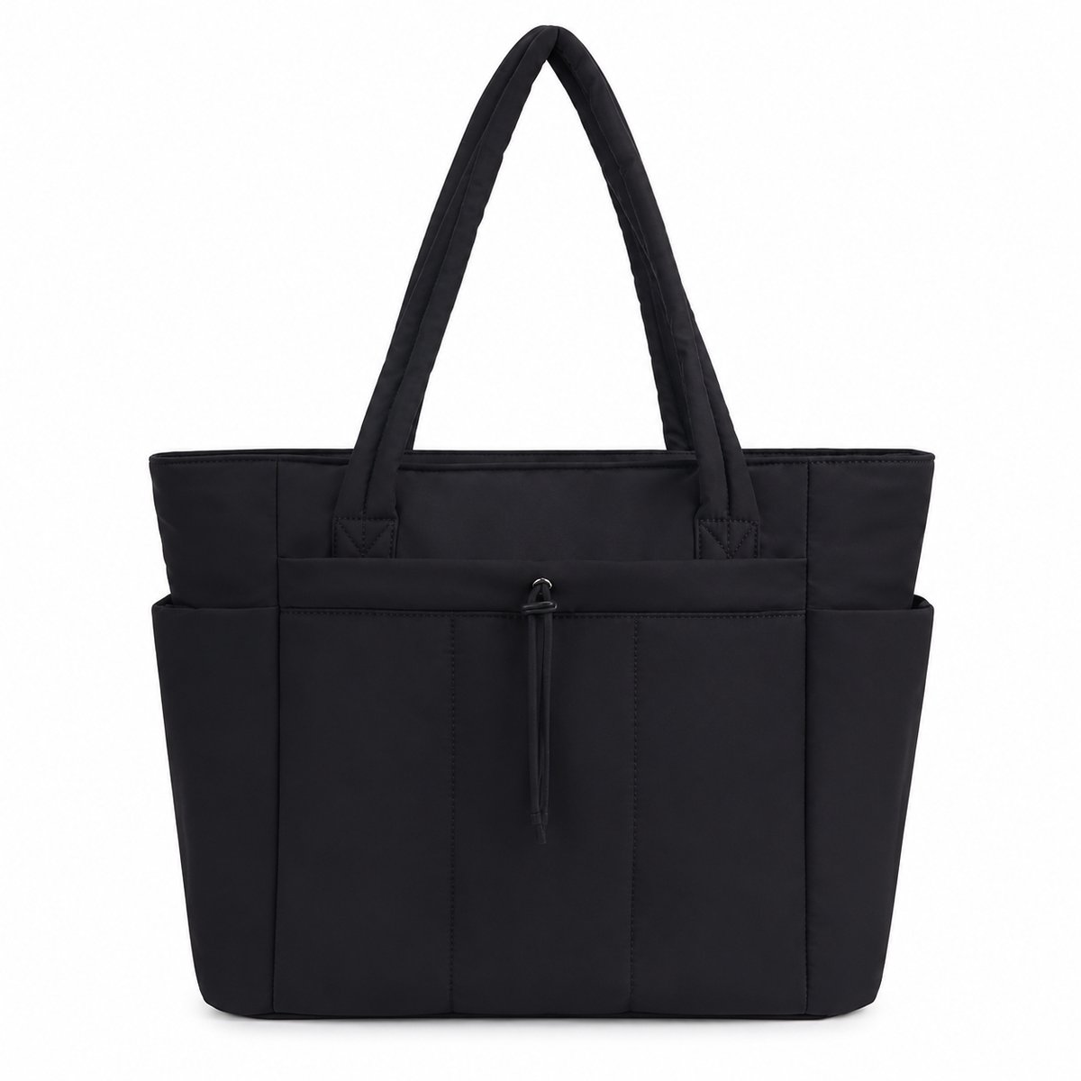 VHV - Laptoptas Dames 15,6 Inch - Gewatteerde Handtas van 20 Liter met Laptopvak en 8 Binnenvakken - Voor Werk en Reizen - Zwart