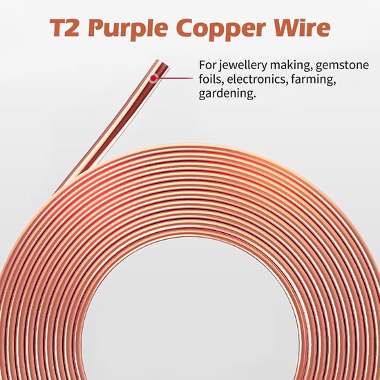 Koper Draad 0.5/0.8/1/1.5/2/2.5/3 mm, 500g Spoel voor Tuinieren, Elektrische Toepassingen en DIY Klussen — afbeelding 5