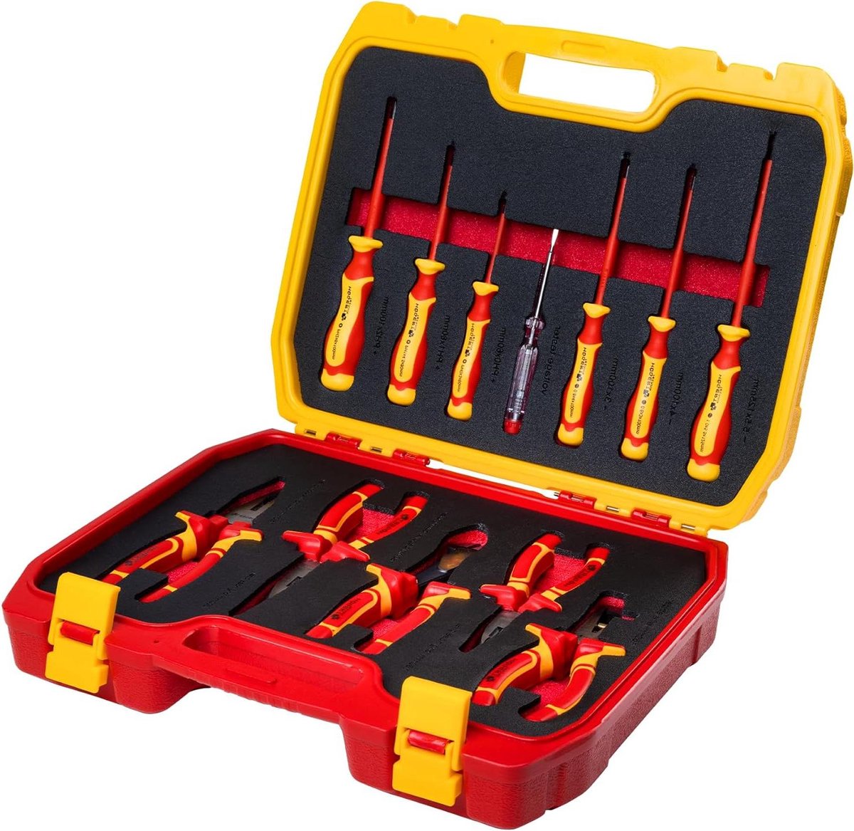 Gereedschap Set - Isolatie Gereedschap - Elektrisch Werk - 1000 Volt Certificaat - 12 Delig - Rood Geel