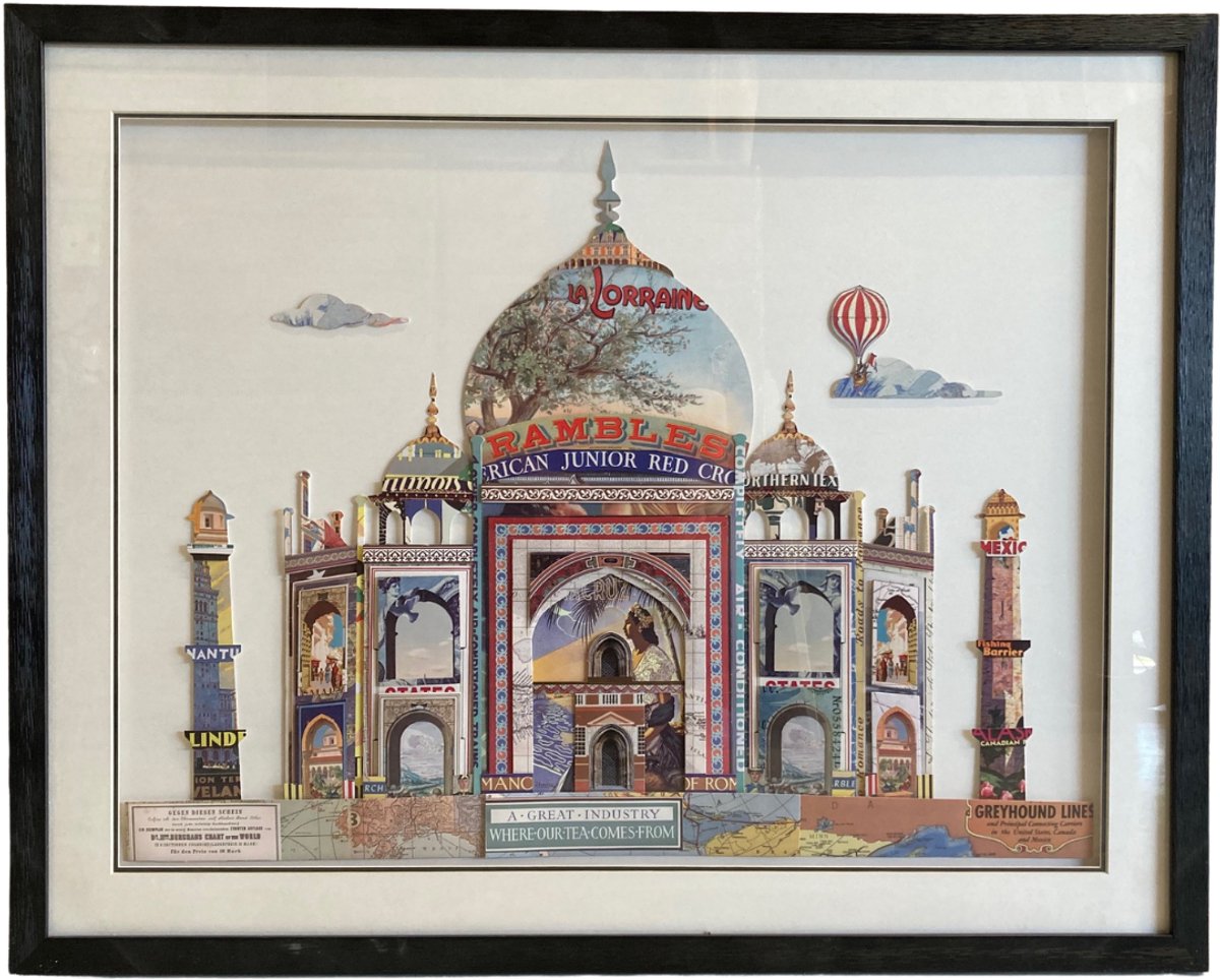Beau Commerce - Schilderij - 3D - Taj Mahal - zwarte lijst