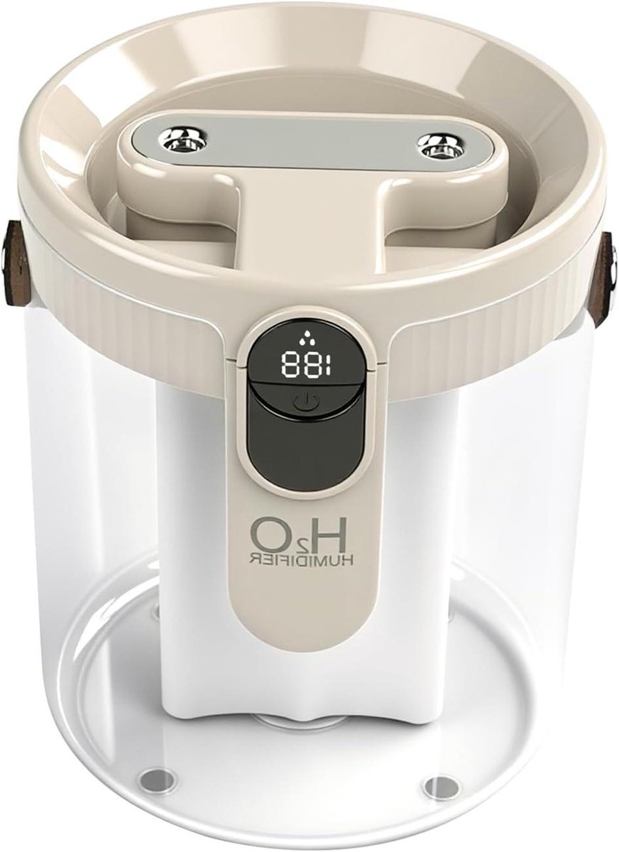 Luchtbevochtiger Aroma Diffuser - Ultrasone Verdamper - Droge Lucht Bestrijden - Dubbele Sproeiopening - 1500 ml Reservoir - Beige