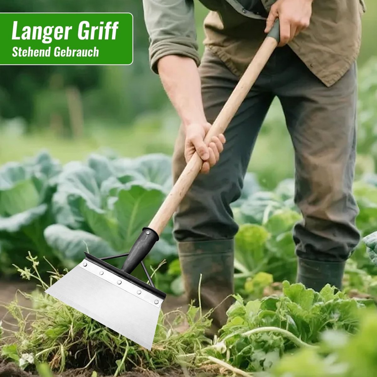 Multifunctionele Tuinschep voor Onkruid, Schoonmaken en Snoeien - 23 cm, Manganese Staal, Ideaal voor Tuinonderhoud en Landschapsverzorging