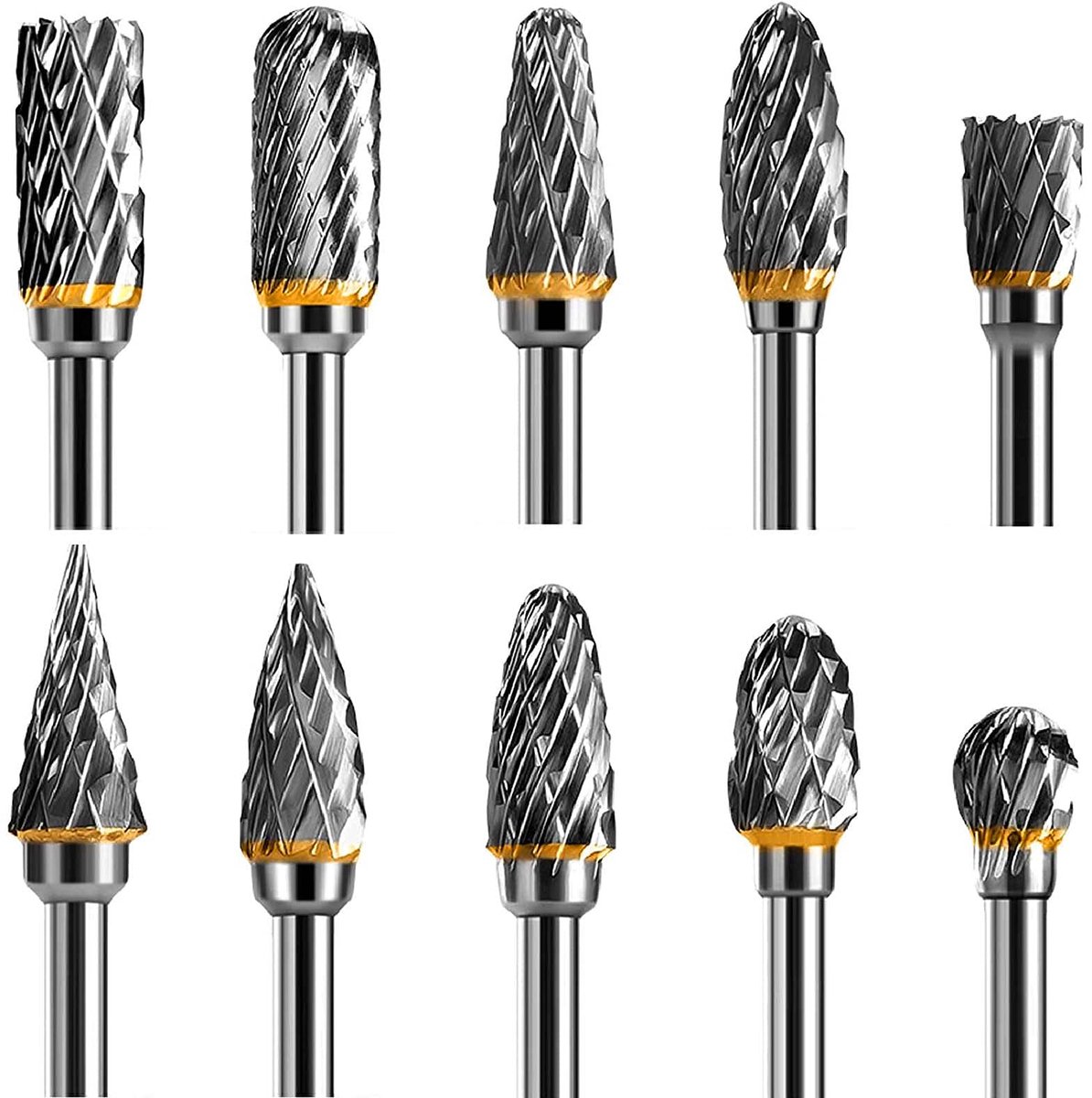 SnelShoppen - Hardmetalen freespen met dubbele snede, roterende freesset | Schachtfrees 1/8 inch, boor voor doe-het-zelf houtbewerking, snijden, metaa