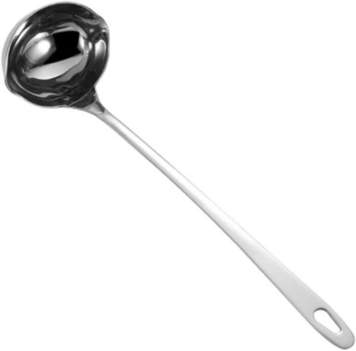 RVS soeplepel met dubbele schenktuit van 27 cm, ideaal voor links- en rechtshandigen, perfect voor het serveren van soepen en sauzen