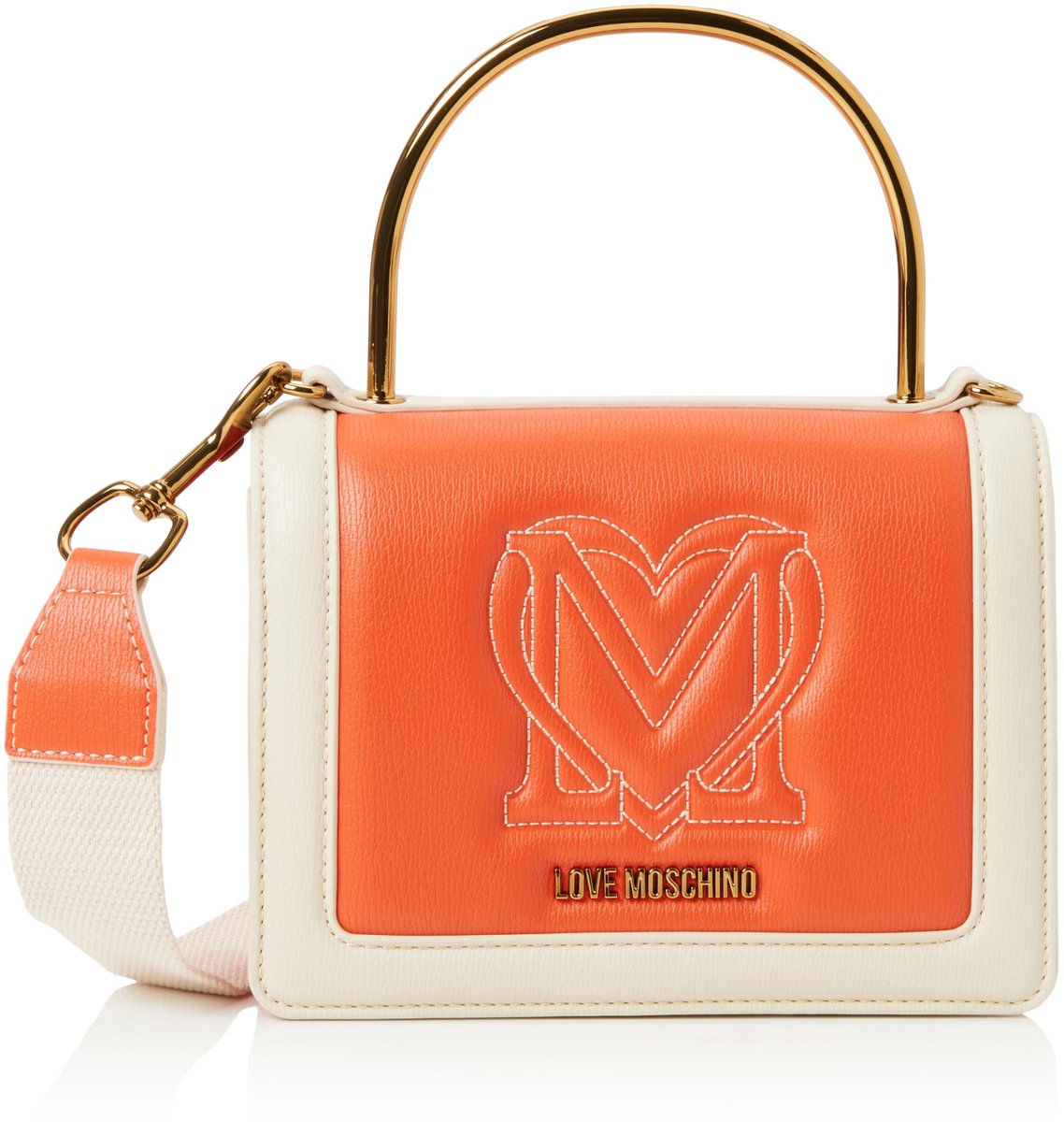 SnelShoppen - Handtas Dames Oranje, Love Moschino JC4322PP0IKR145A, Schoudertas, Trendy, Stijlvol, Geschikt voor Feest, Casual, Hoogwaardig Materiaal,