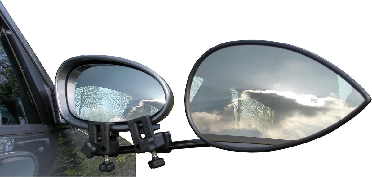 Universele Trekspiegel - Aero Spiegels - Extra Zicht - Trillingsvrij Ontwerp - 8 Inch - Zwart