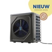 Zwarte Livin warmtepomp met ventilator en rooster, nieuw design 2026.