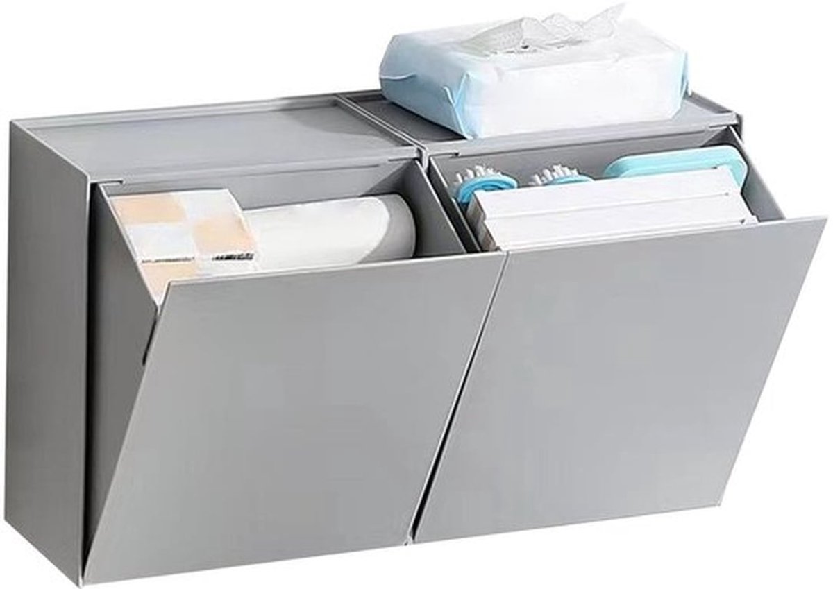 Opbergdoos Flip Lid - Wandmontage - Ruimtebesparend - Multifunctioneel - Grote Capaciteit - Eenvoudig te Installeren - Opbergcontainer