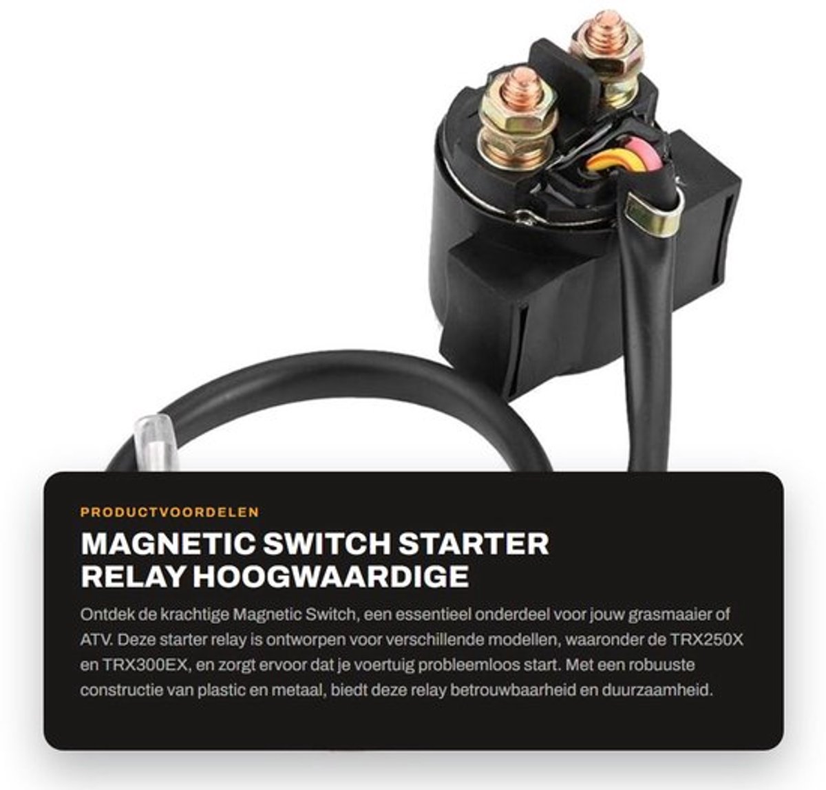 Magneetschakelaar 12 V - Startrelais - Motorrelais - Grasmaaierrelais - ATV/Motorfiets Starter - Vervanging voor 250X/300EX - Gewicht 110 g