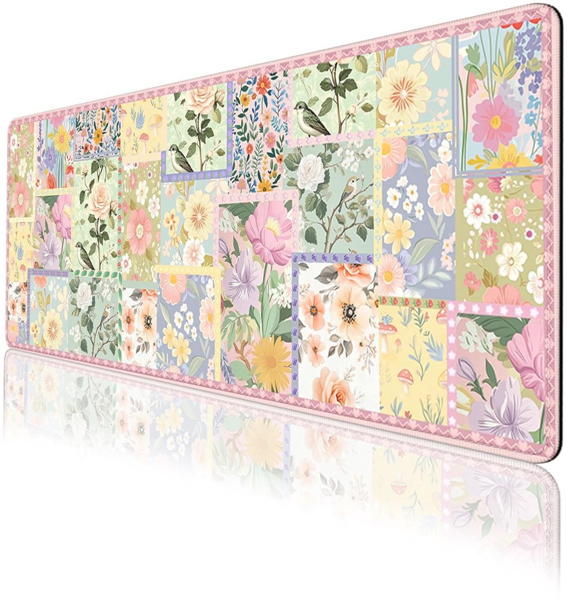 Solidchoice - Bureaumat met Botanische Bladeren en Antislip Rubberen Basis