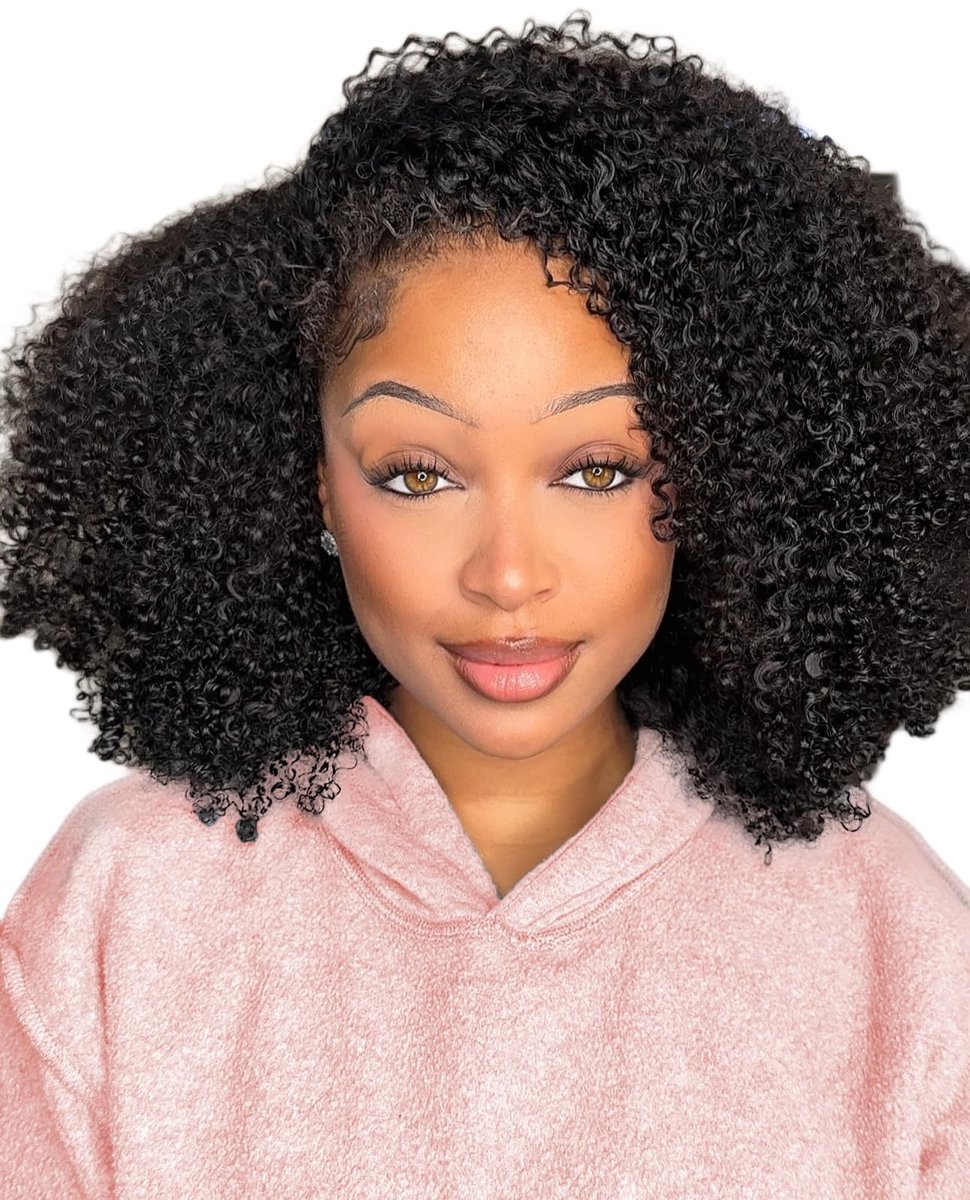 Solidchoice - Kinky Curly Half Wig Menselijk Haar 14 Inch