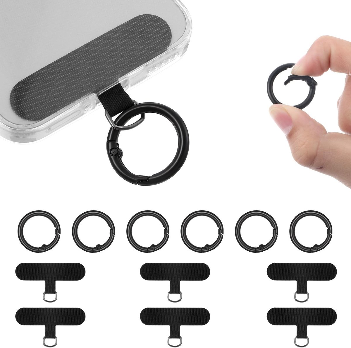 Solidchoice - Set van 6 Telefoon Tether Tabs voor Sleutelhangers