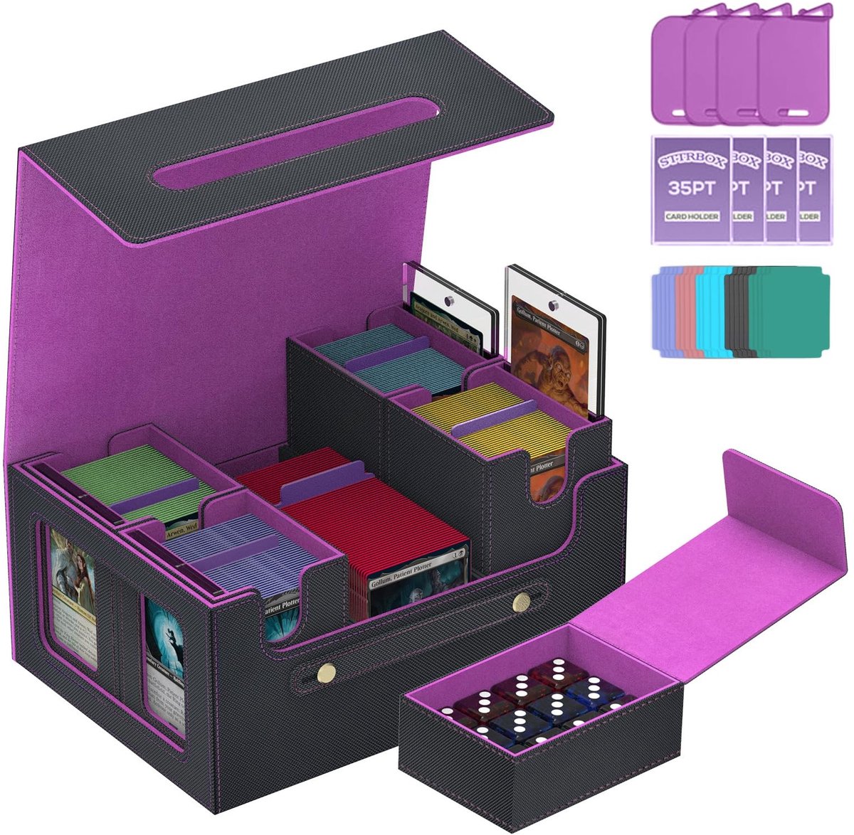 Solidchoice - Opbergdoos voor Verzamelkaarten met Handvat en Magnetische Sluiting