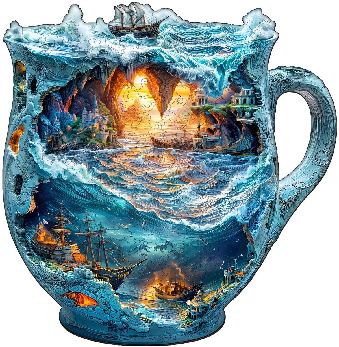 Solidchoice - 3D Houten Puzzel Zee Navigatie, 245 Stukjes voor Volwassenen en Kinderen