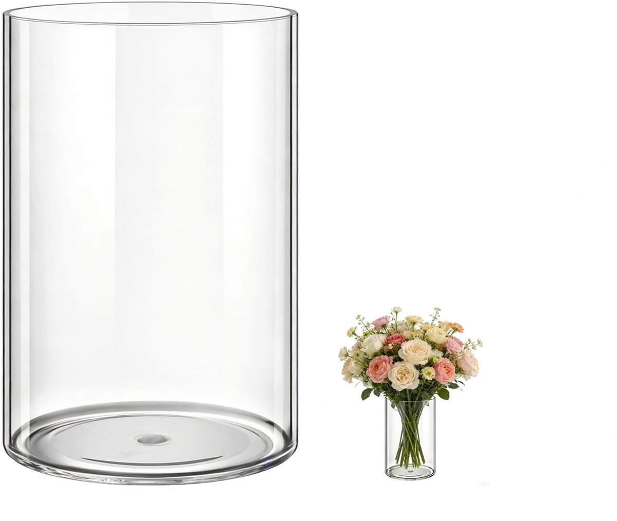 Solidchoice - Transparante Acrylvaas 12cm x 20cm voor Verse en Droge Bloemen