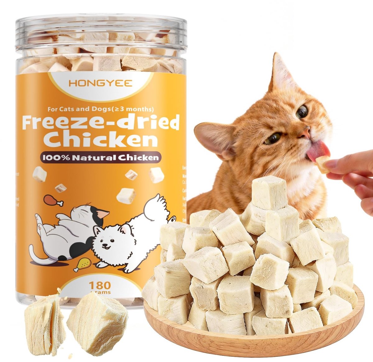 Solidchoice - 180g Bevroren Gedroogde Kipsnacks voor Honden en Katten