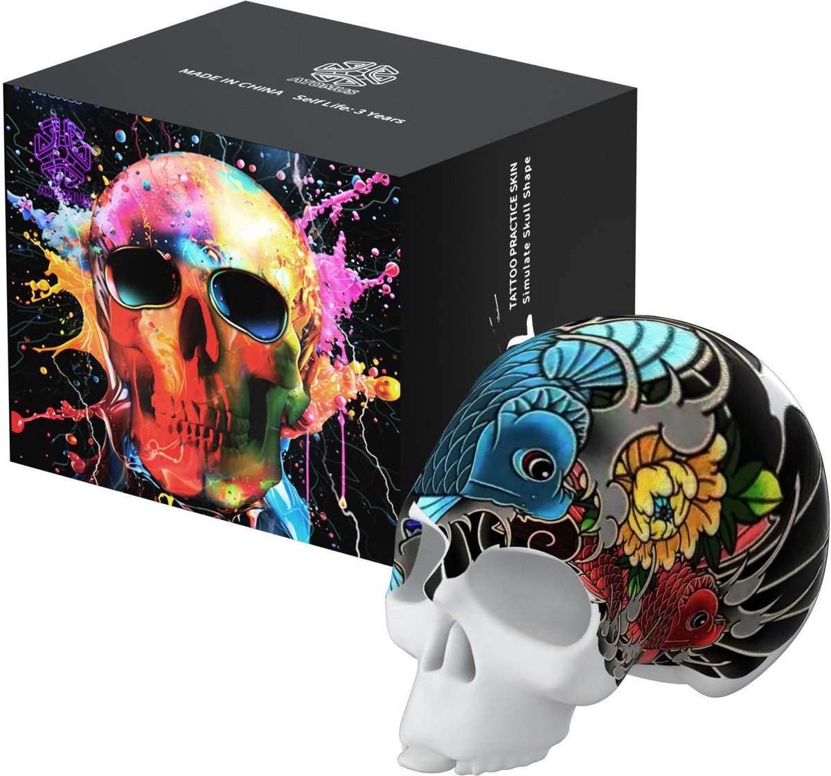 Solidchoice - Silicone Tattoo Practice Skull Head voor Beginners