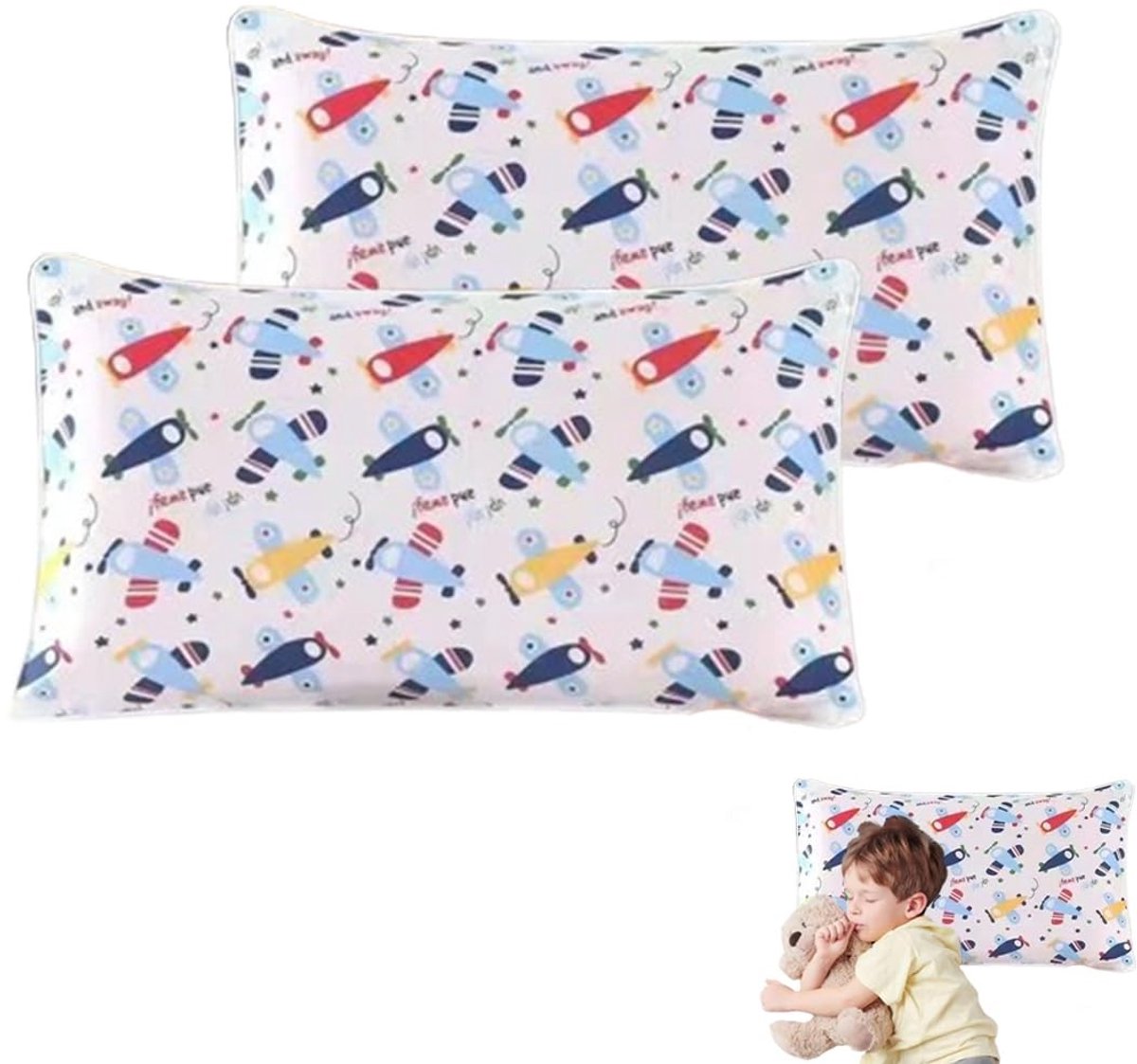 Solidchoice - Set van 2 Katoenen Hoofdkussens voor Kinderen