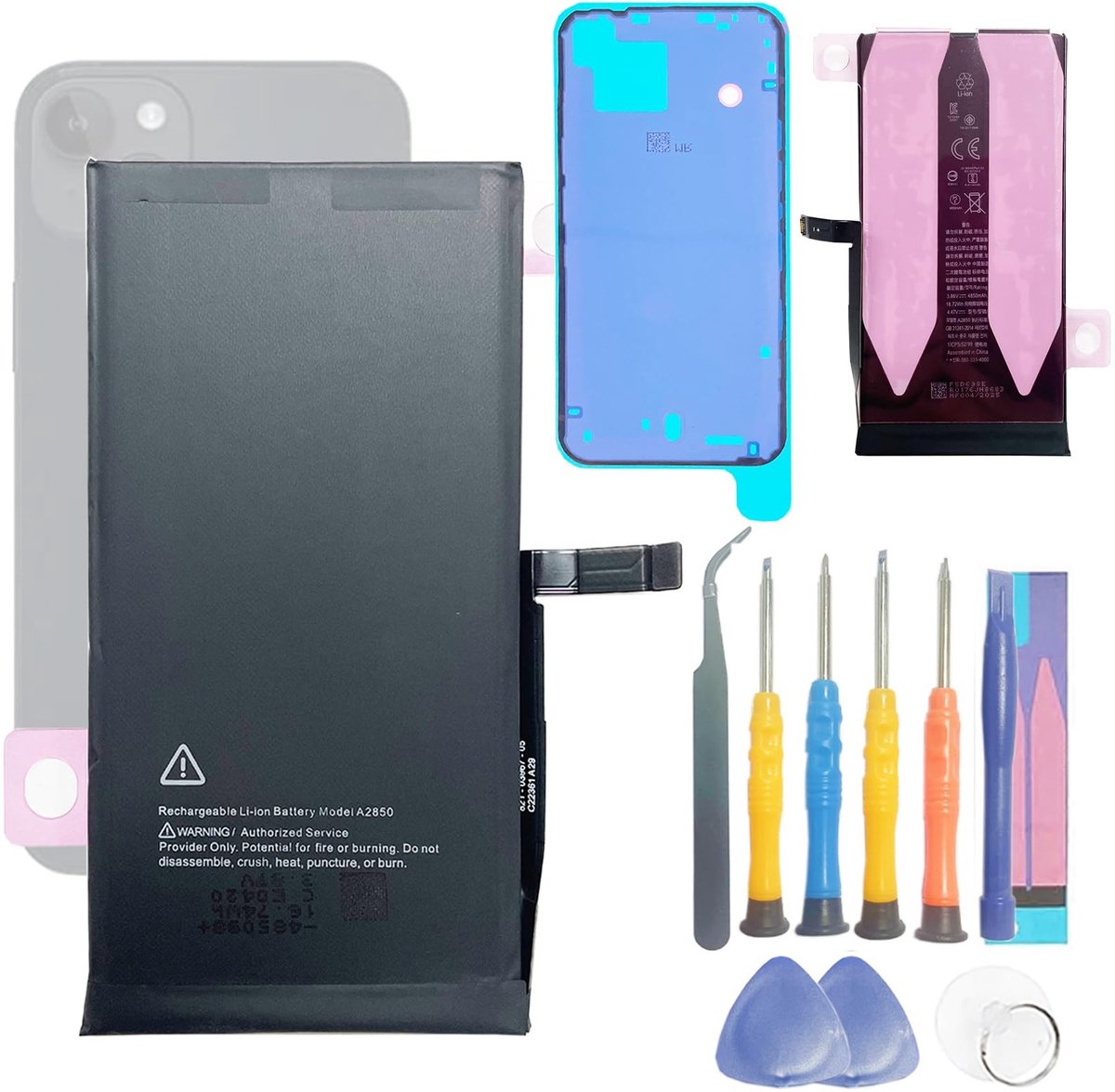 Solidchoice - Vervangingsbatterij voor Phone14 Plus A2850 met Hoge Capaciteit
