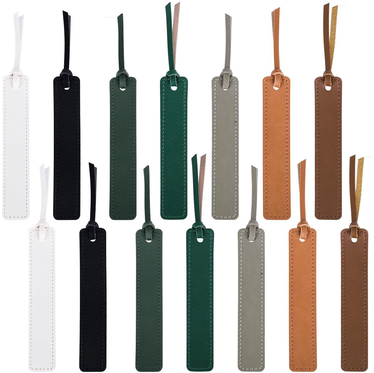 Solidchoice - 14 Stuks Lederen Bladwijzer Set in Diverse Kleuren voor Boekenliefhebbers
