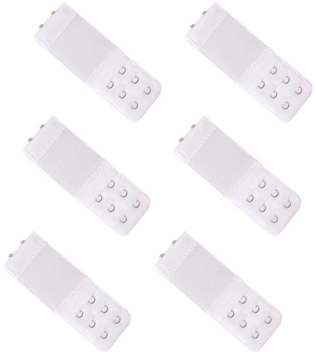 Beha-verlenging 6 stuks - Zacht/Comfortabel - Elastisch - Roestvrijstalen Haken - 3 Rijen/2 Haken - Ademend Katoen - Bh-extender
