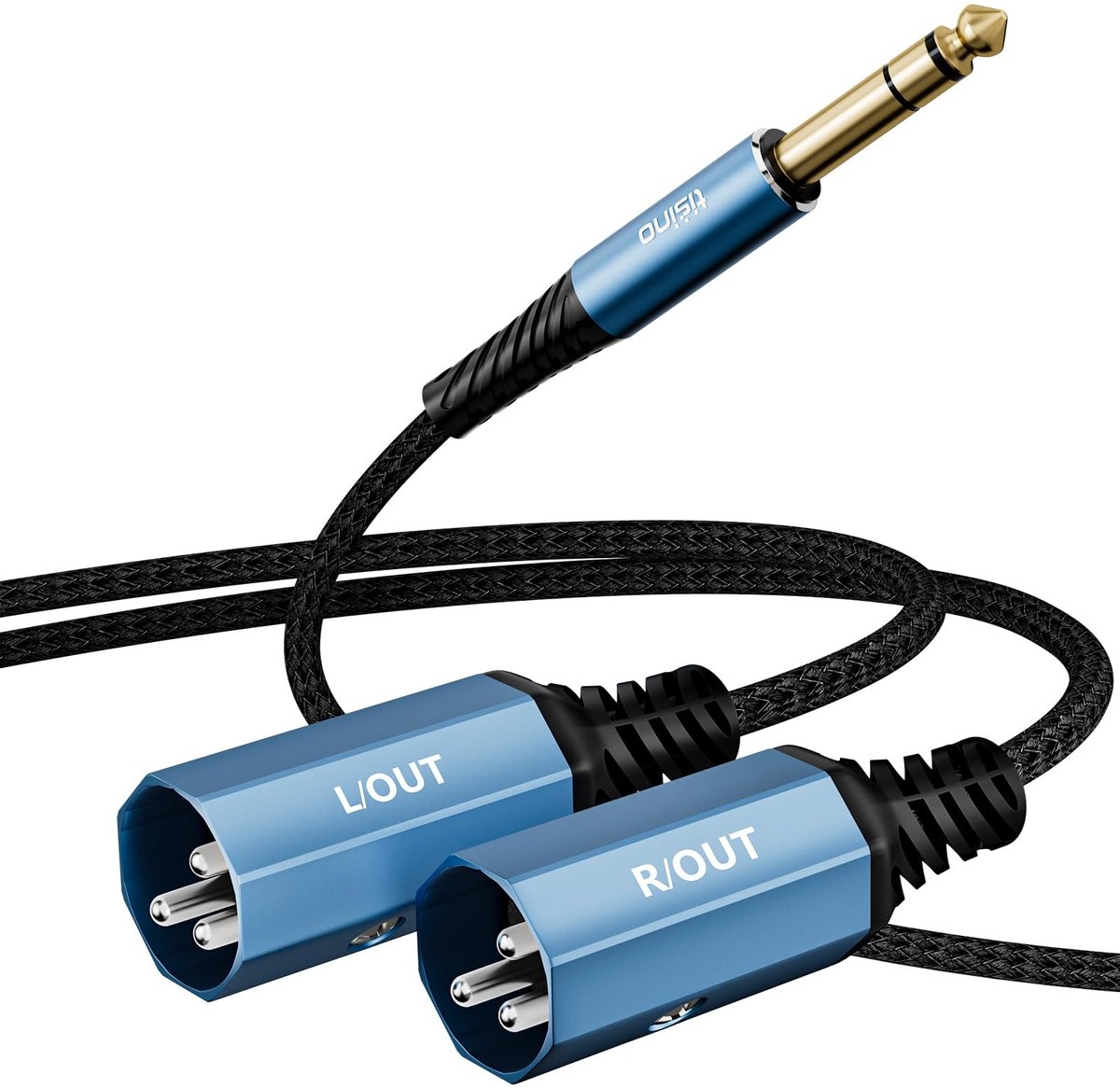 Solidchoice - 6.3mm TRS naar 2 XLR Plug Y Kabel 1m