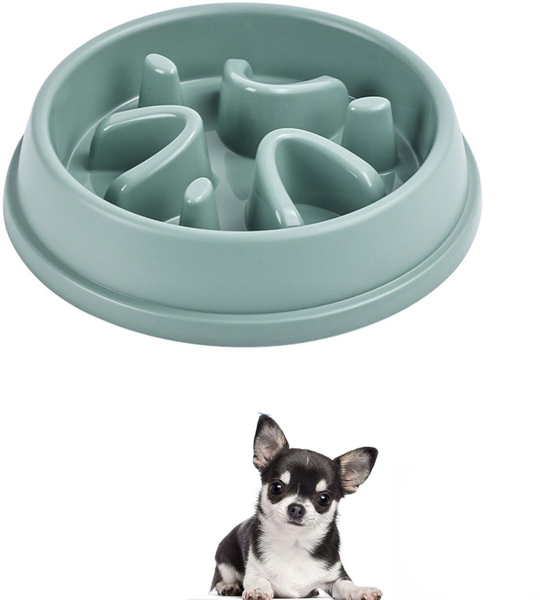 Slowfeeder voor honden – Hondenvoerbak – Voerpuzzel – Voorkomt schrokken – Antislipbasis – Geschikt voor katten & honden – Groen