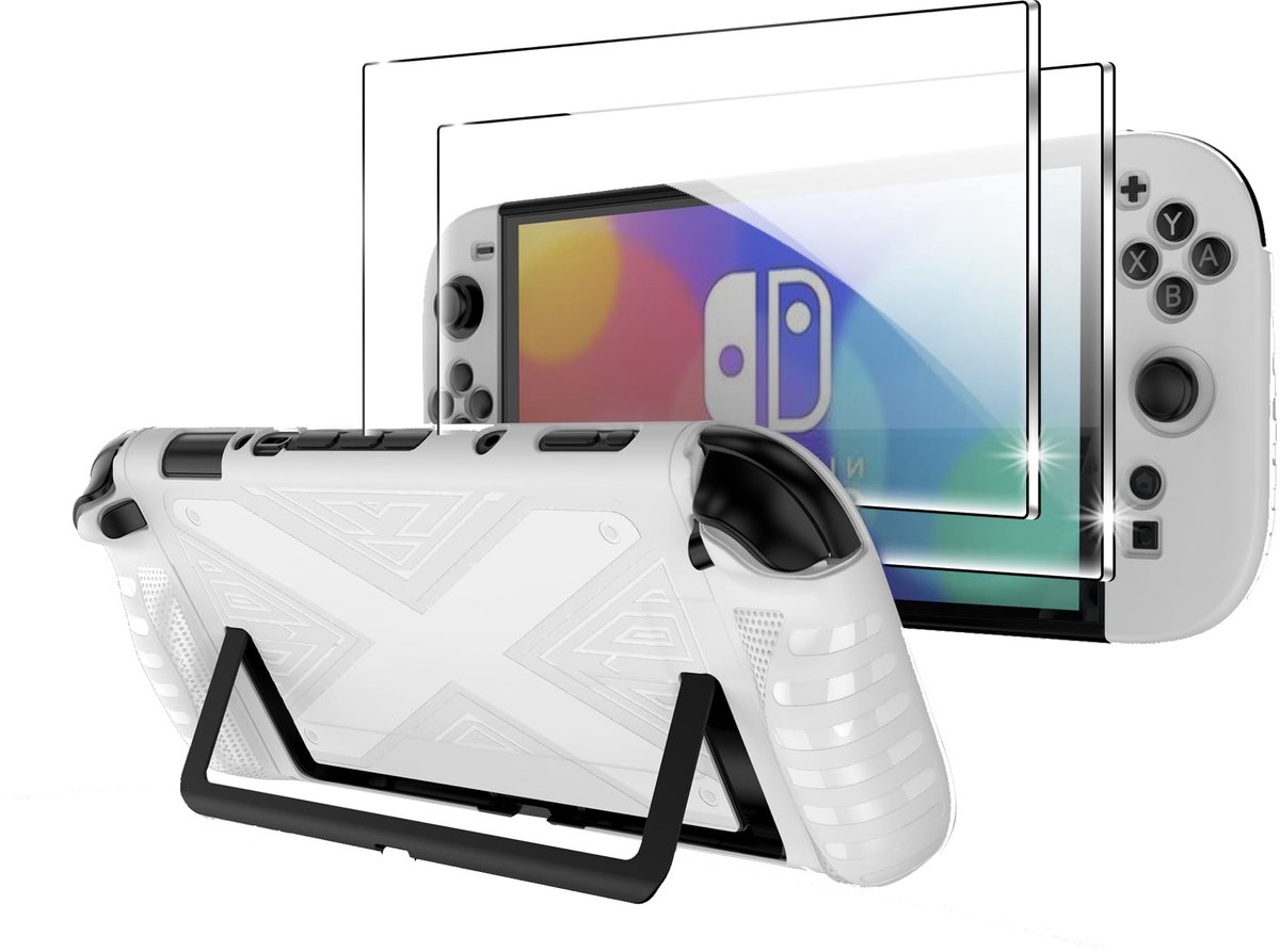 Solidchoice - Beschermende Case voor Nintendo Switch 2 met 2 x Beschermfilms - Wit