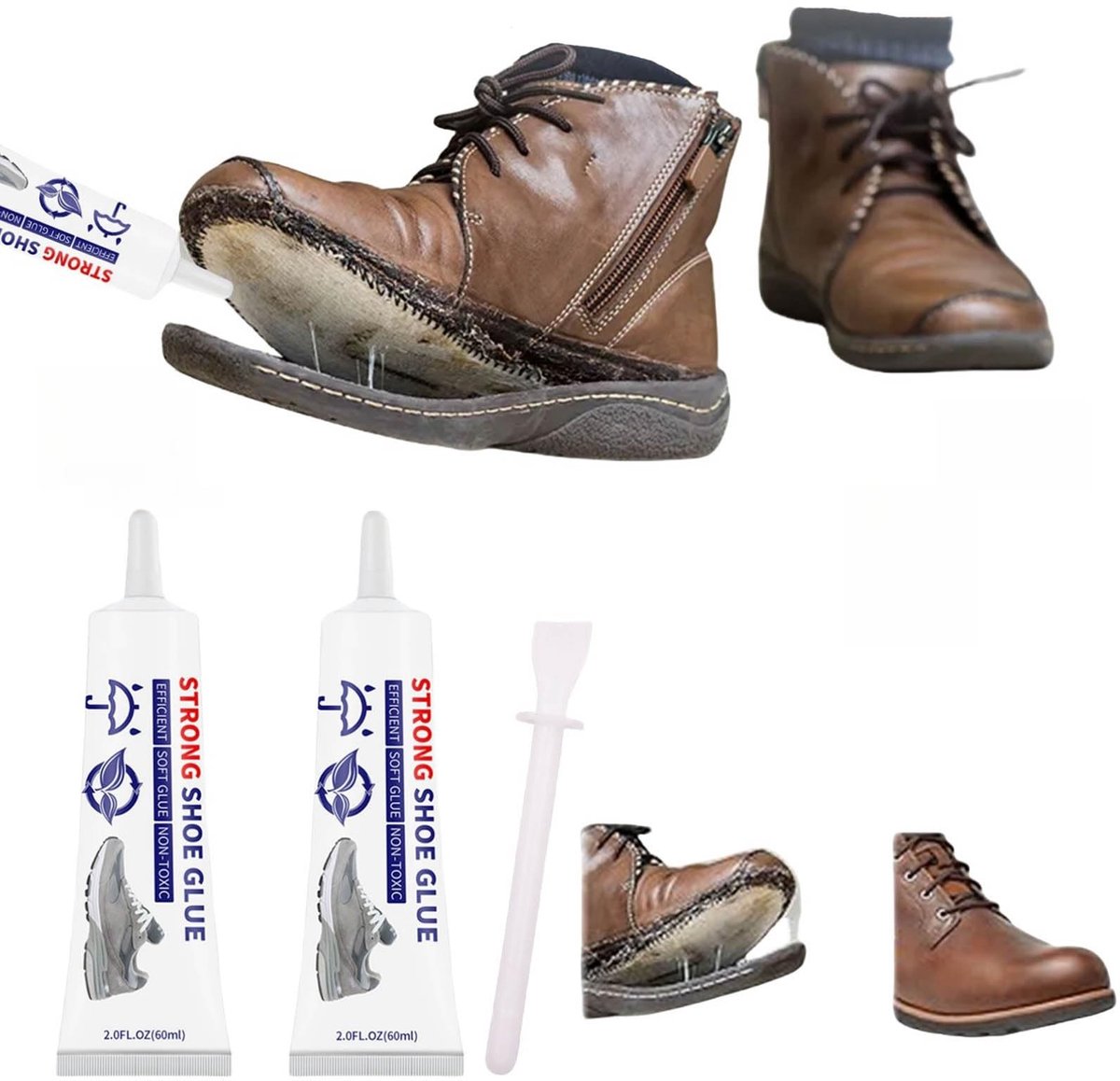 Solidchoice - Waterdichte Schoenlijmset 2x60ml voor Professionele Reparaties