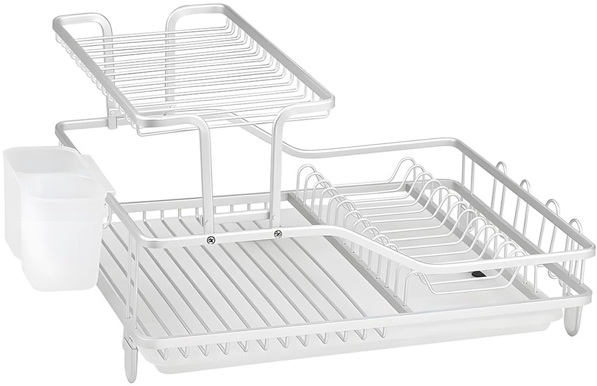 Solidchoice - Dubbel Laags Afwasrek van Roestvrij Staal met Antislip Voetjes