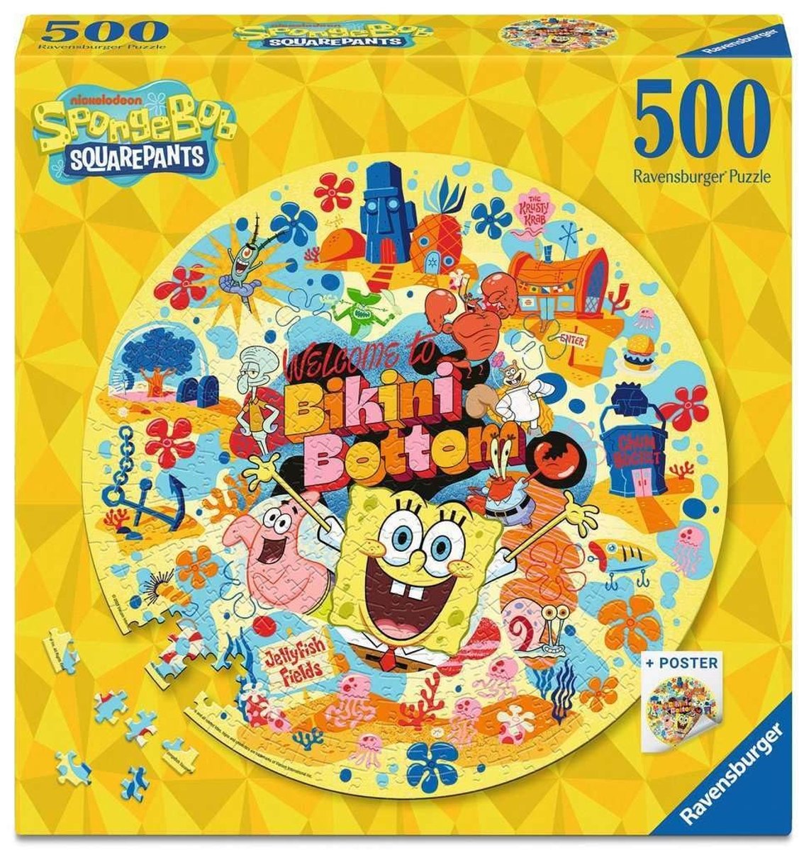 Solidchoice - SpongeBob Ronde Puzzel met 500 Stukken