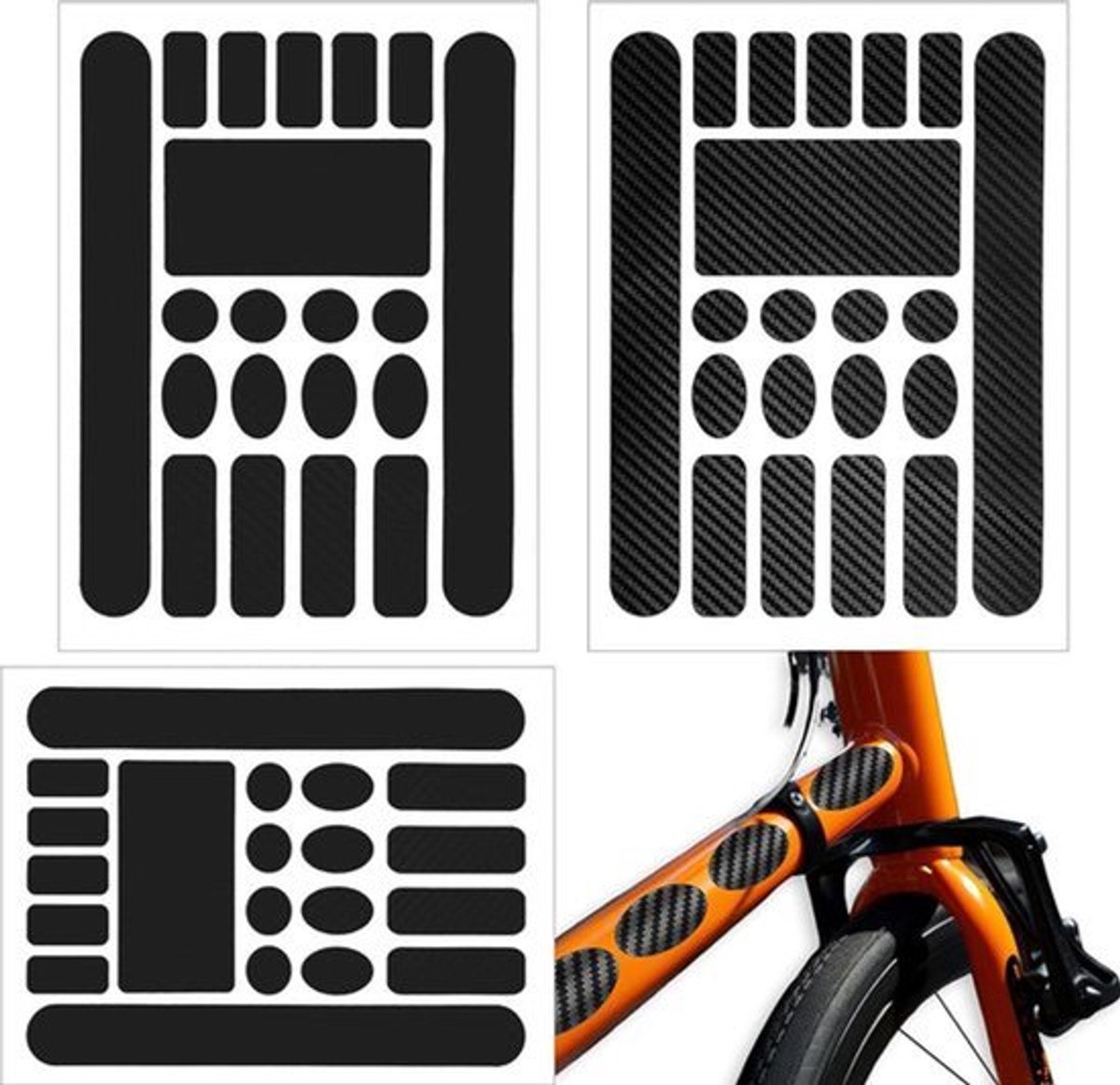 Fietsbeschermfolie - Carbonfolie voor MTB en BMX - Frame stickers - Frame beschermingsfolie