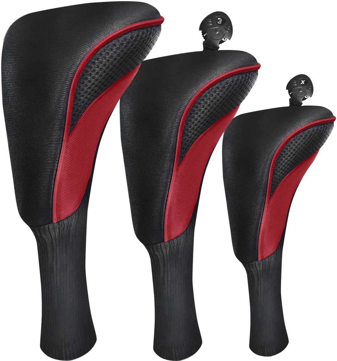 Solidchoice - Golf Club Hoofden Covers voor Hout, 3-Pack met Lang Design