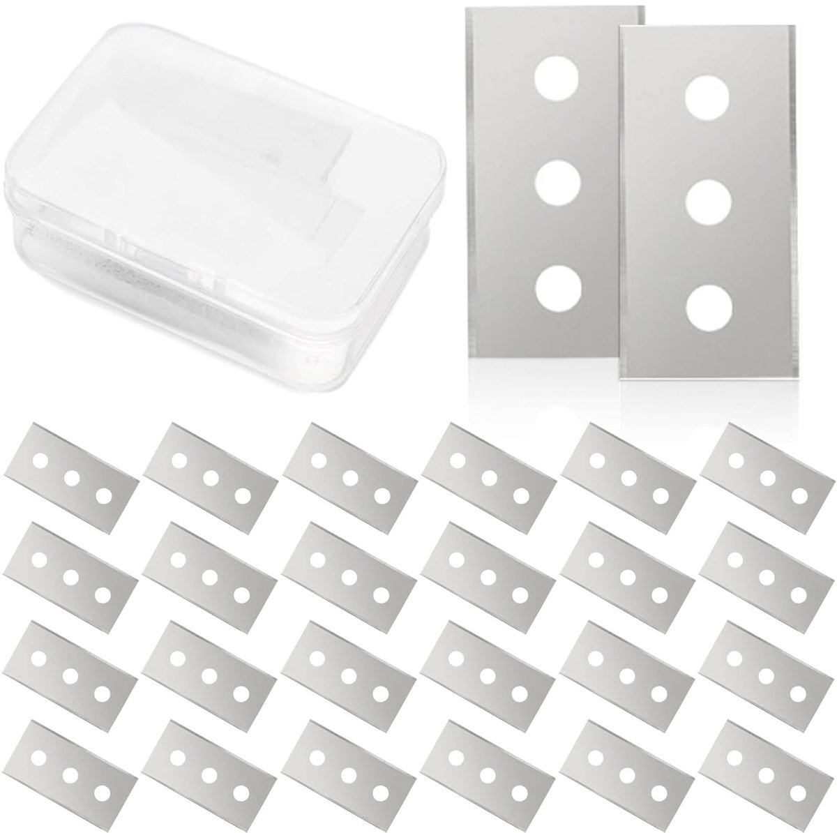 Solidchoice - Set van 60 Dubbelzijdige RVS Schrapers voor Keramische Kookplaten
