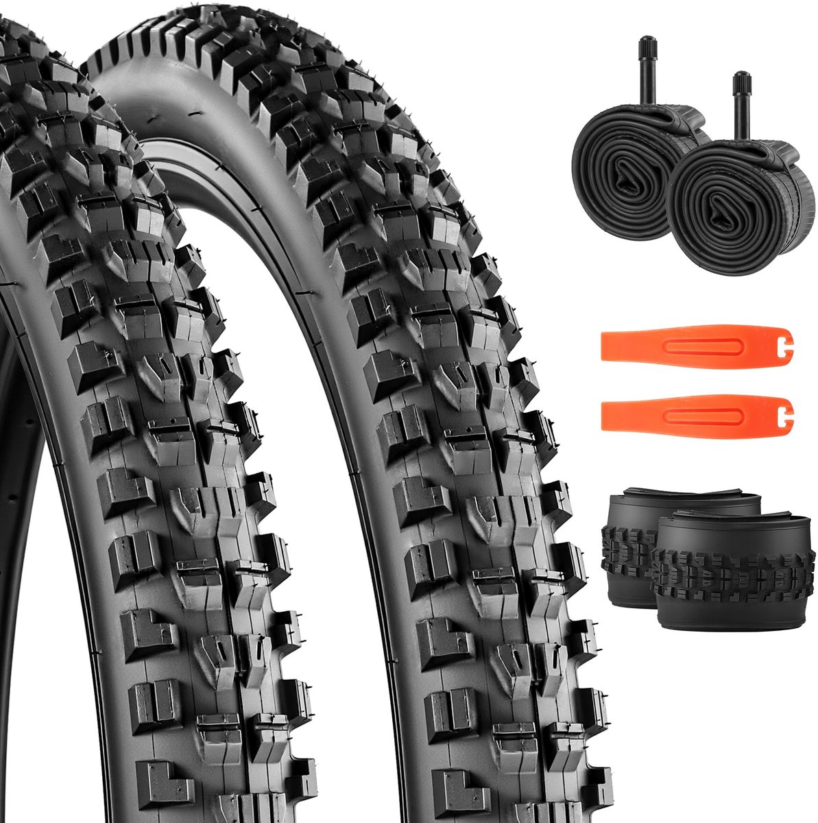 Solidchoice - MTB Fietsbanden Set 26/27.5/29 x 2.3 met Binnenbanden en Tire Levers