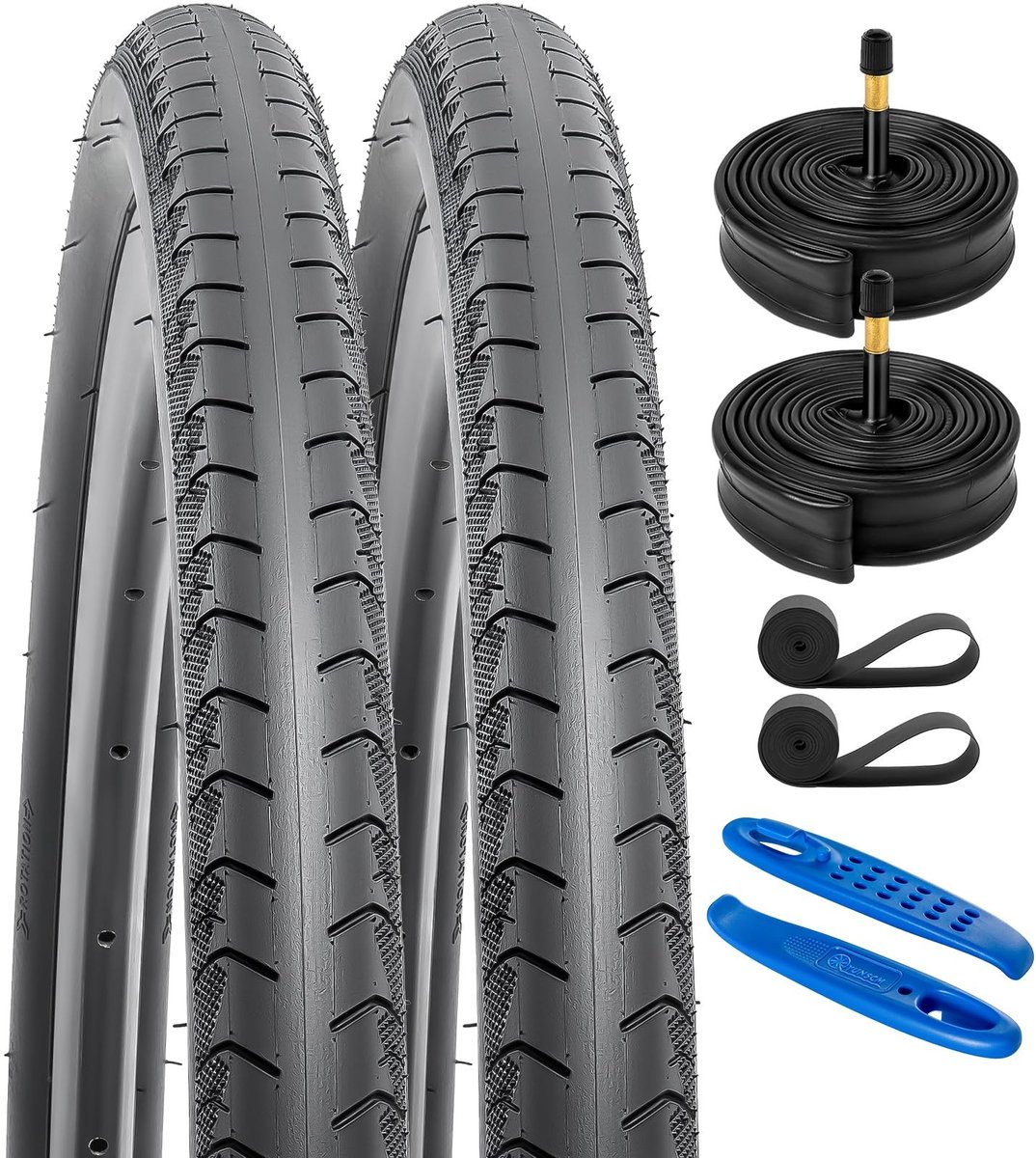 Solidchoice - Set van 2 Fietskettingen 700C met Binnenband