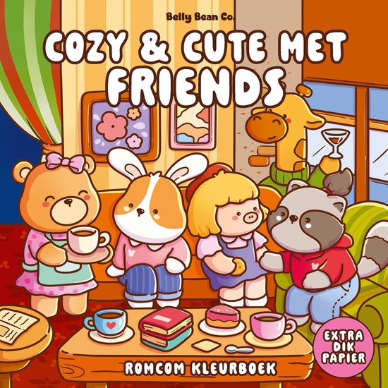 Cozy & cute kleurboek Belly Bean Co. - Cozy & cute met Friends