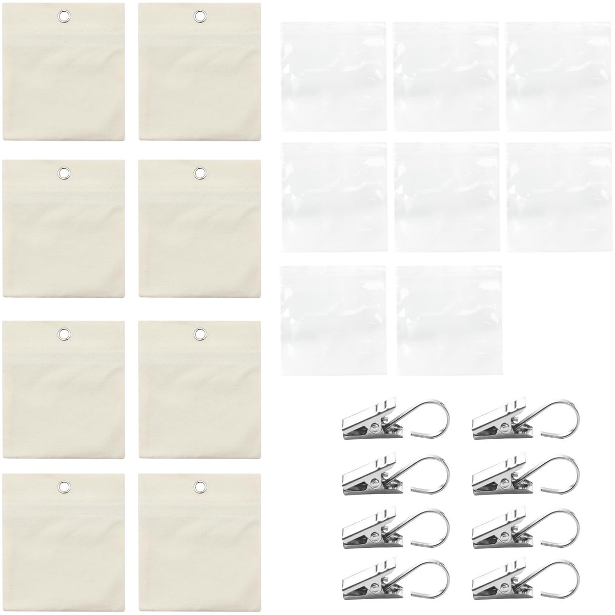 Solidchoice - Zware Gewichten voor Buiten Gordijnen met Metalen Clips (8 Stuks)