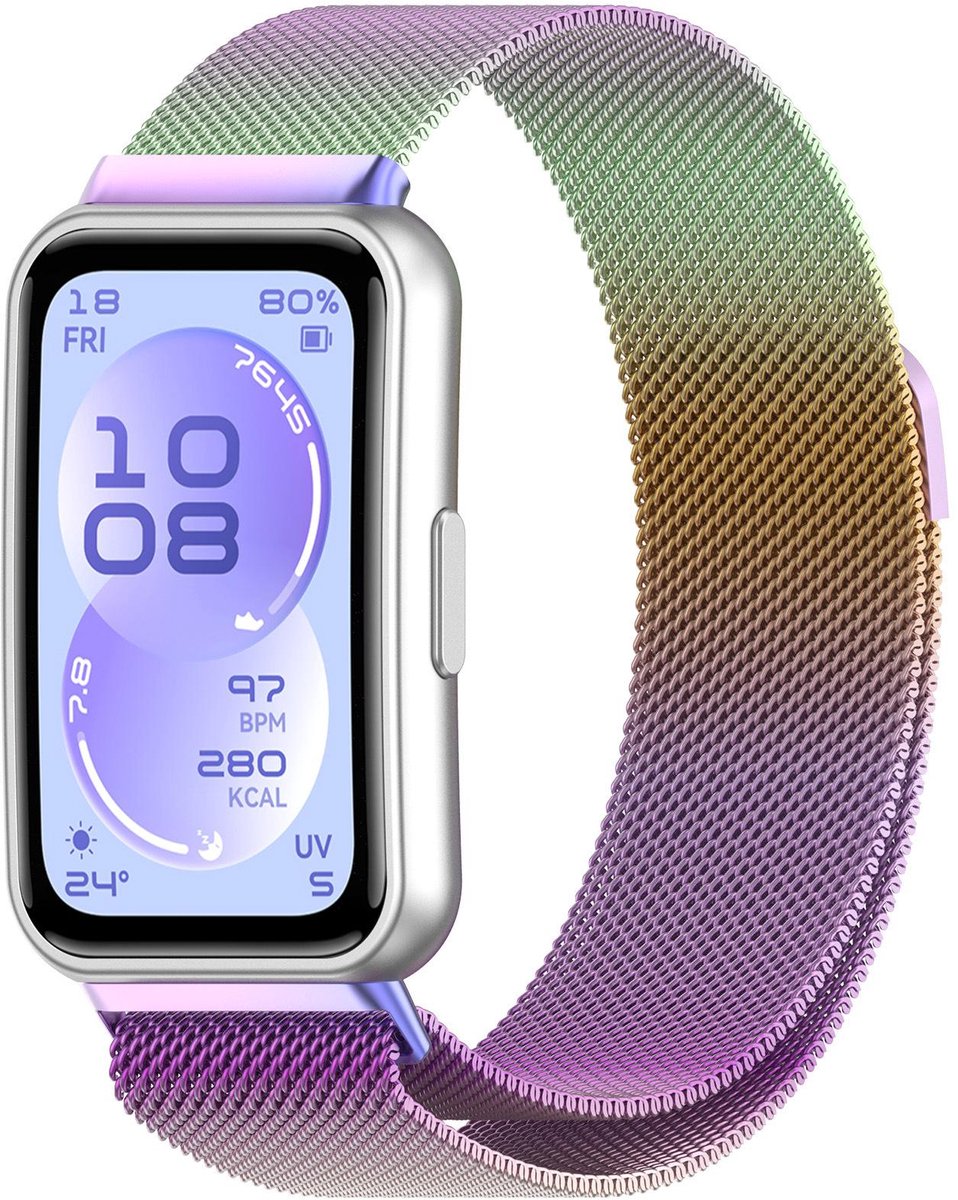 By Qubix - Milanese bandje - Multicolor - geschikt voor Huawei Band 11 / 11 pro