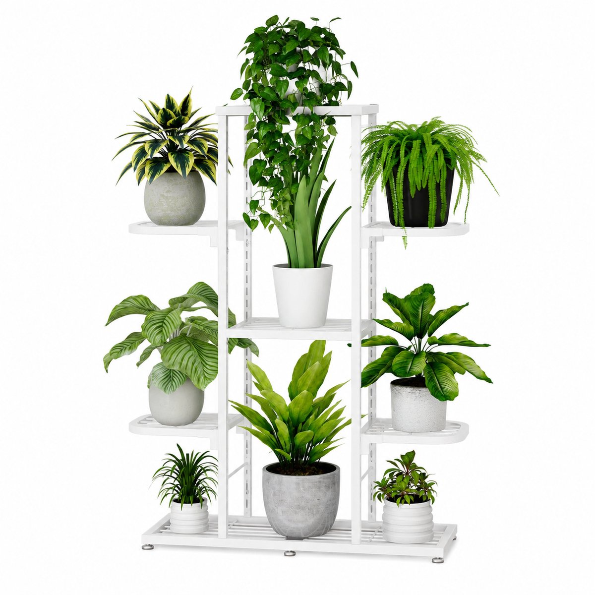 Brandistry - Plantenstandaard - 5 Laags Plantenstandaard - Plantenrek - Plantentafel - Voor Binnen en Buiten - 5 Laags - Wit