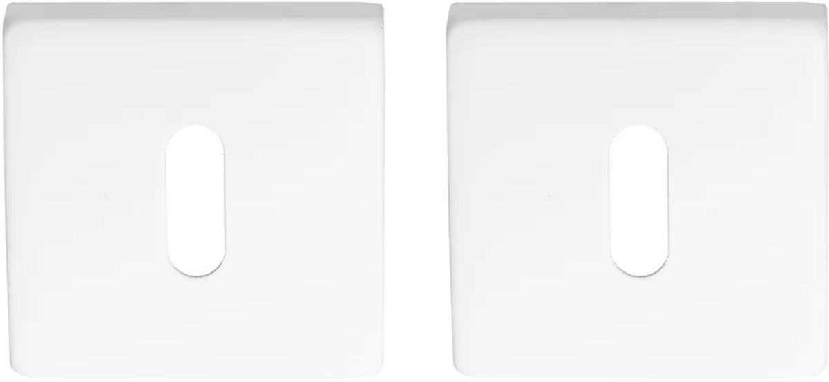 Sleutelrozet vierkant 53x53x8,9mm mat wit PVD gecoat